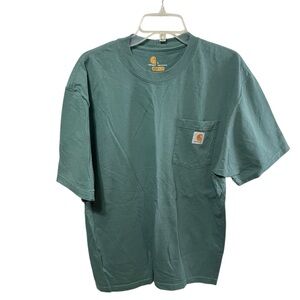 Carhartt Men's green Short Sleeve Pocket Tee original fit size L logo pocket